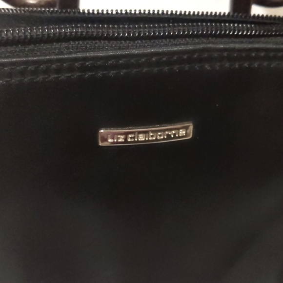 NWOT Liz Claiborne Small Black Satin Fabric Gold Hardware Crossbody Evening Bag - Picture 2 of 7